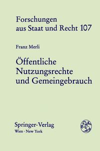 Produktbild: &Ouml;ffentliche Nutzungsrechte und Gemeingebrauch
