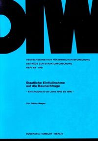 Produktbild: Staatliche Einflu&szlig;nahme auf die Baunachfrage.