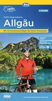 Produktbild: ADFC-Regionalkarte Allg&auml;u 1:75.000, mit Tagestourenvorschl&auml;gen, rei&szlig;- und wetterfest, E-Bike-geeignet, GPS-Tracks-Download
