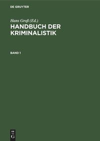 Produktbild: Handbuch der Kriminalistik. Band 1