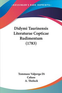 Produktbild: Didymi Taurinensis Literaturae Copticae Rudimentum (1783)
