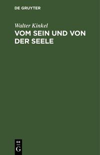 Produktbild: Vom Sein und von der Seele