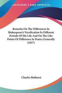 Produktbild: Bathurst, C: Remarks On The Differences In Shakespeare's Ver