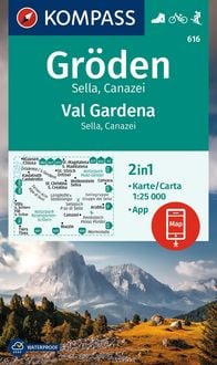 Produktbild: KOMPASS Wanderkarte 616 Gr&ouml;den / Val Gardena, Sella, Canazei 1:25.000