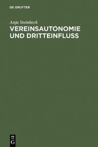 Produktbild: Vereinsautonomie und Dritteinflu&szlig;