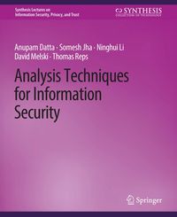 Produktbild: Analysis Techniques for Information Security