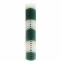 Produktbild: Adventskalender Kerze 1-24, Gr&uuml;n/Wei&szlig;