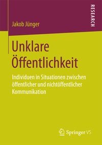 Produktbild: Unklare &Ouml;ffentlichkeit