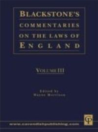 Produktbild: Morrison, W: Blackstone's Commentaries on the Laws of Englan