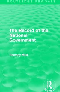 Produktbild: Muir, R: The Record of the National Government