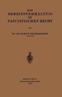 Produktbild: Das Arbeitsverh&auml;ltnis im Fascistischen Recht