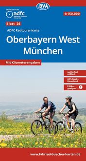 Produktbild: BVA ADFC Radtourenkarte Oberbayern West M&uuml;nchen 1:150.000