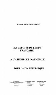 Produktbild: Deputes de l'inde francaise a l'assemblee nationale
