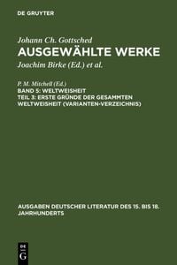 Produktbild: Erste Gr&uuml;nde der gesammten Weltweisheit (Variantenverzeichnis)