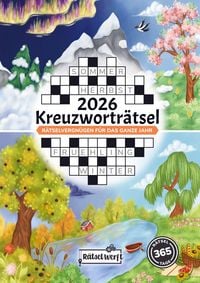 Produktbild: Kreuzwortr&auml;tsel 2026: R&auml;tselvergn&uuml;gen f&uuml;r das ganze Jahr mit dem gro&szlig;en Kreuzwortr&auml;tsel Kalender 2026 R&auml;tselbuch f&uuml;r Erwachsene