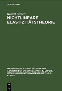 Produktbild: Nichtlineare Elastizit&auml;tstheorie