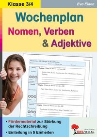 Produktbild: Wochenplan Nomen, Verben und Adjektive