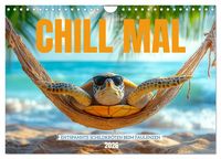 Produktbild: CHILL MAL - Entspannte Schildkr&ouml;ten beim Faulenzen (Wandkalender 2026 DIN A4 quer), CALVENDO Monatskalender