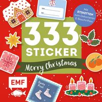 Produktbild: 333 Sticker - Merry Christmas: Geschenk-Etiketten und Aufkleber mit beschreibbarer Oberfläche
