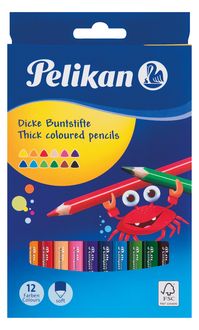 Produktbild: Pelikan Buntstifte dreieckig dick, 12er Set