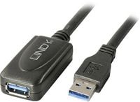 Produktbild: LINDY USB-Kabel USB 3.2 Gen1 USB-A Stecker, USB-A Buchse 5.00 m Schwarz 43155