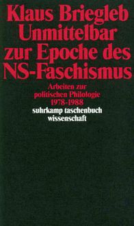 Produktbild: Unmittelbar zur Epoche des NS-Faschismus