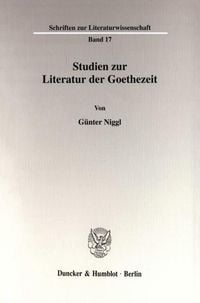 Produktbild: Studien zur Literatur der Goethezeit.