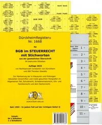 Produktbild: D&uuml;rckheimRegister&reg; BGB im Steuerrecht MIT STICHWORTEN