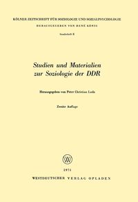 Produktbild: Studien und Materialien zur Soziologie der DDR