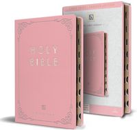Produktbild: KJV Holy Bible, Large Print Handy Size Format, Pink Premium Imitation Leather with Ribbon Marker, Red Letter, Thumb Index
