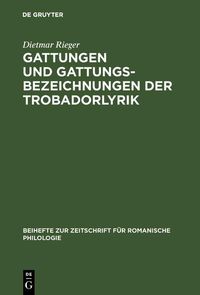Produktbild: Gattungen und Gattungsbezeichnungen der Trobadorlyrik