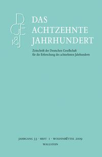 Produktbild: Das achtzehnte Jahrhundert. Zeitschrift der Deutschen Gesellschaft...