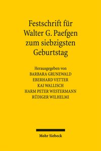 Produktbild: Festschrift f&uuml;r Walter G. Paefgen zum siebzigsten Geburtstag
