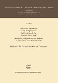 Produktbild: Ermittlung der Sprengz&auml;higkeit von Gesteinen