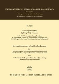 Produktbild: Untersuchungen an schneidenden Zangen