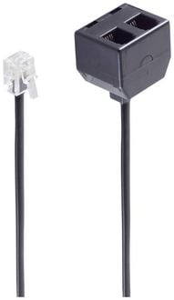 Produktbild: Shiverpeaks Western Adapter [1x RJ10-Buchse 4p4c - 2x RJ10-Buchse 4p4c] 0.15m Schwarz