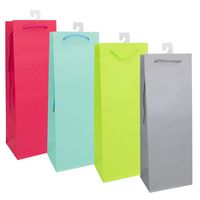 Produktbild: Idena Flaschentasche uni blau gelb rot gr&uuml;n 12x35x9cm 4fach sortiert 128g/m&sup2;