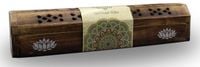 Produktbild: India Truhe "Lotus" Holz 30x6cm, Räucherstäbchenhalter
