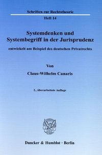 Produktbild: Systemdenken und Systembegriff in der Jurisprudenz,