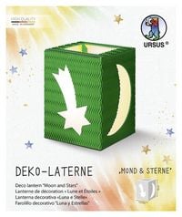 Produktbild: URSUS Laternenzeit Deko-Laterne Mond & Sterne, dunkelgr&uuml;n