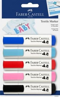 Produktbild Faber-Castell Textilmarker 5-teilig Babyfarben