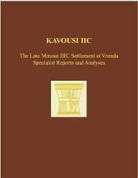 Produktbild: Kavousi IIC: The Late Minoan IIIC Settlement at Vronda