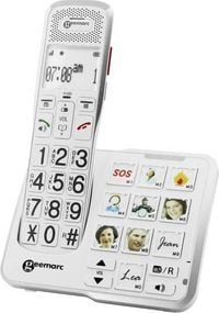 Produktbild: Geemarc AMPLIDECT 595 PHOTO Schnurloses Seniorentelefon Anrufbeantworter, Foto-Tasten Beleuchtetes Display Wei&szlig;