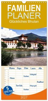 Produktbild: Familienplaner 2027 - Gl&uuml;ckliches Bhutan mit 5 Spalten (Wandkalender, 21 x 45 cm) CALVENDO