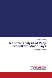 Produktbild: A Critical Analysis of Vijay Tendulkar's Major Plays