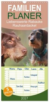 Produktbild: Familienplaner 2027 - Liebenswerte Rabauken - Rauhaardackel mit 5 Spalten (Wandkalender, 21 x 45 cm) CALVENDO