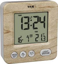 Produktbild: TFA Dostmann 60.2567.08 Funk Wecker Holz, Braun Alarmzeiten 1