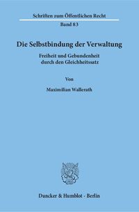 Produktbild: Die Selbstbindung der Verwaltung