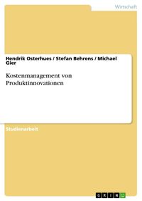 Produktbild: Kostenmanagement von Produktinnovationen