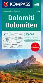 Bild vom Artikel KOMPASS Autokarte Dolomiti, Dolomiten, Dolomites 1:150.000 vom Autor Kompass-Karten GmbH